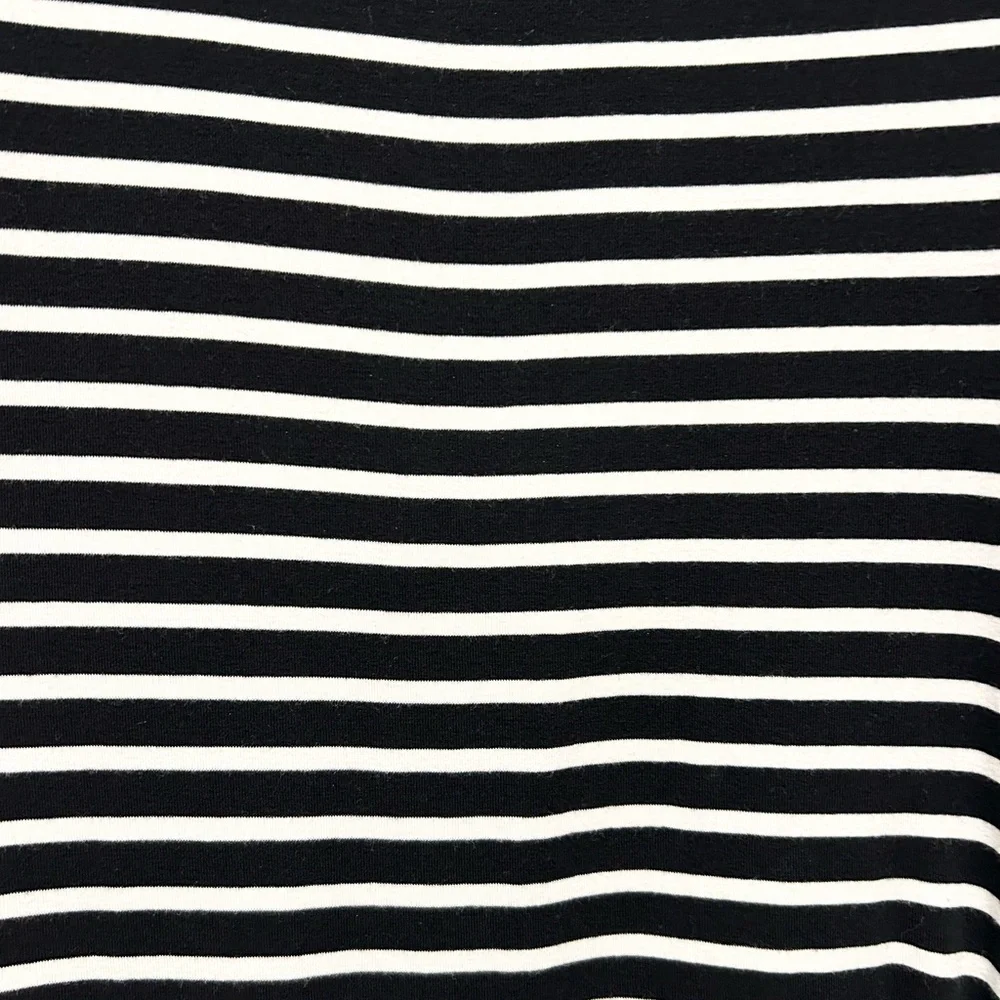 Lauren Ralph Lauren Striped Midi Dress Fit Flare Black White Quiet Luxury - Picture 4 of 9